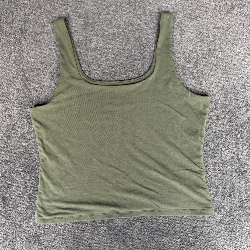 Old‎ Navy Women XL Olive Green Scoop Neck Tank Top Cotton Spandex  Sleeveless